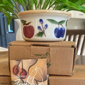 8 Longaberger Fruit Medley Pottery ramekins